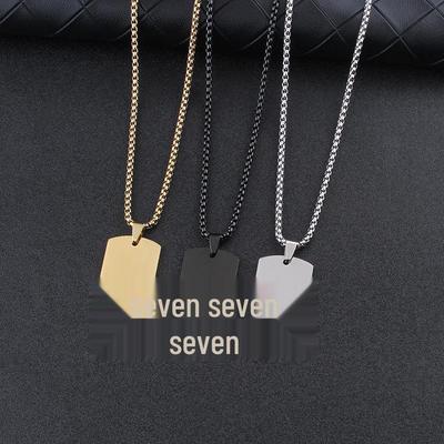 Unisex Cross Pendant Necklace: Stainless Steel Military Tag with Hollow Design