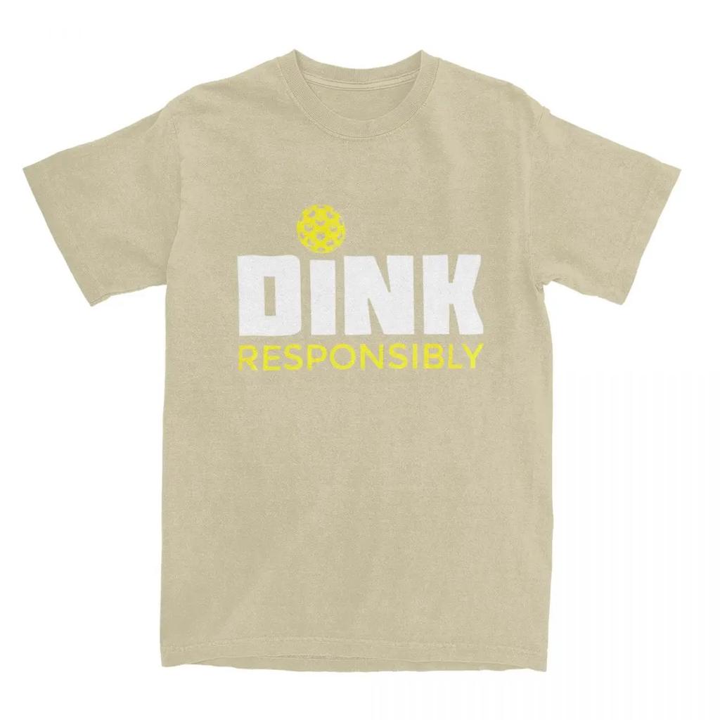 Men Women Dink Responsibly Pickleball Shirt Accessories Novelty Cotton Paddle Sport T Shirts Tee Clothing Summer