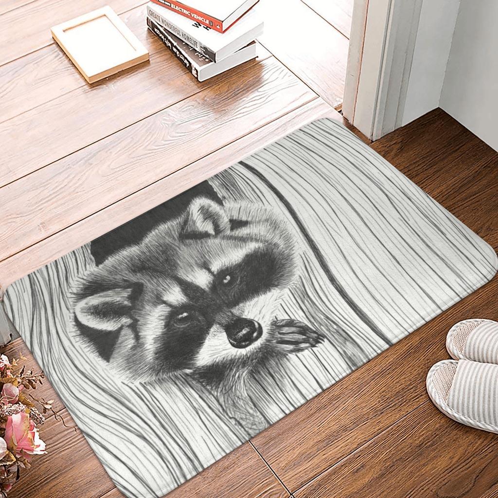 Funny Opposable Thumbs Raccoon Doormat Mat Anti-Slip Racoon Panda Bath Kitchen Balcony Rug Carpet 40*60cm