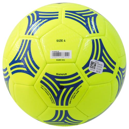 Adidas Tango Club Soccer Ball, Size 4 (for Elementary School Students), Yellow and Blue, AF4949YB