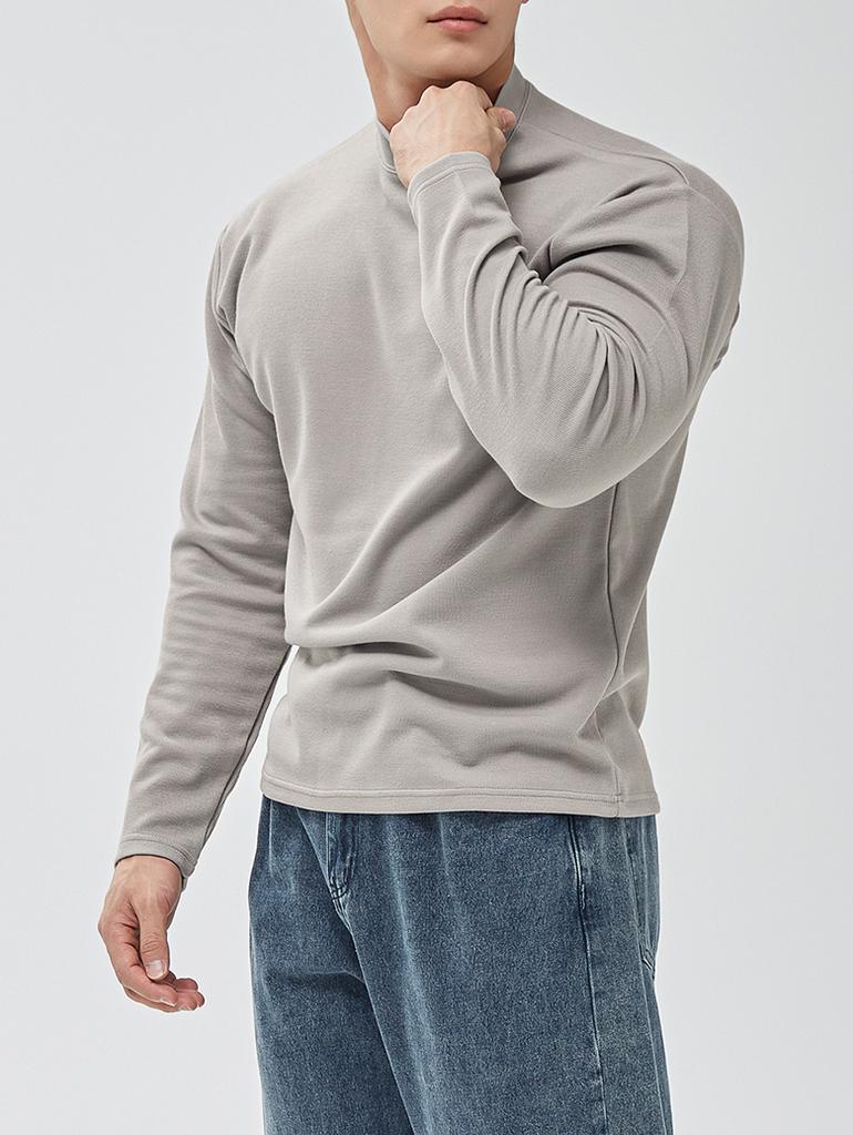 NINEZ Soft Mock Neck Long Sleeve T-Shirt 23Tl04