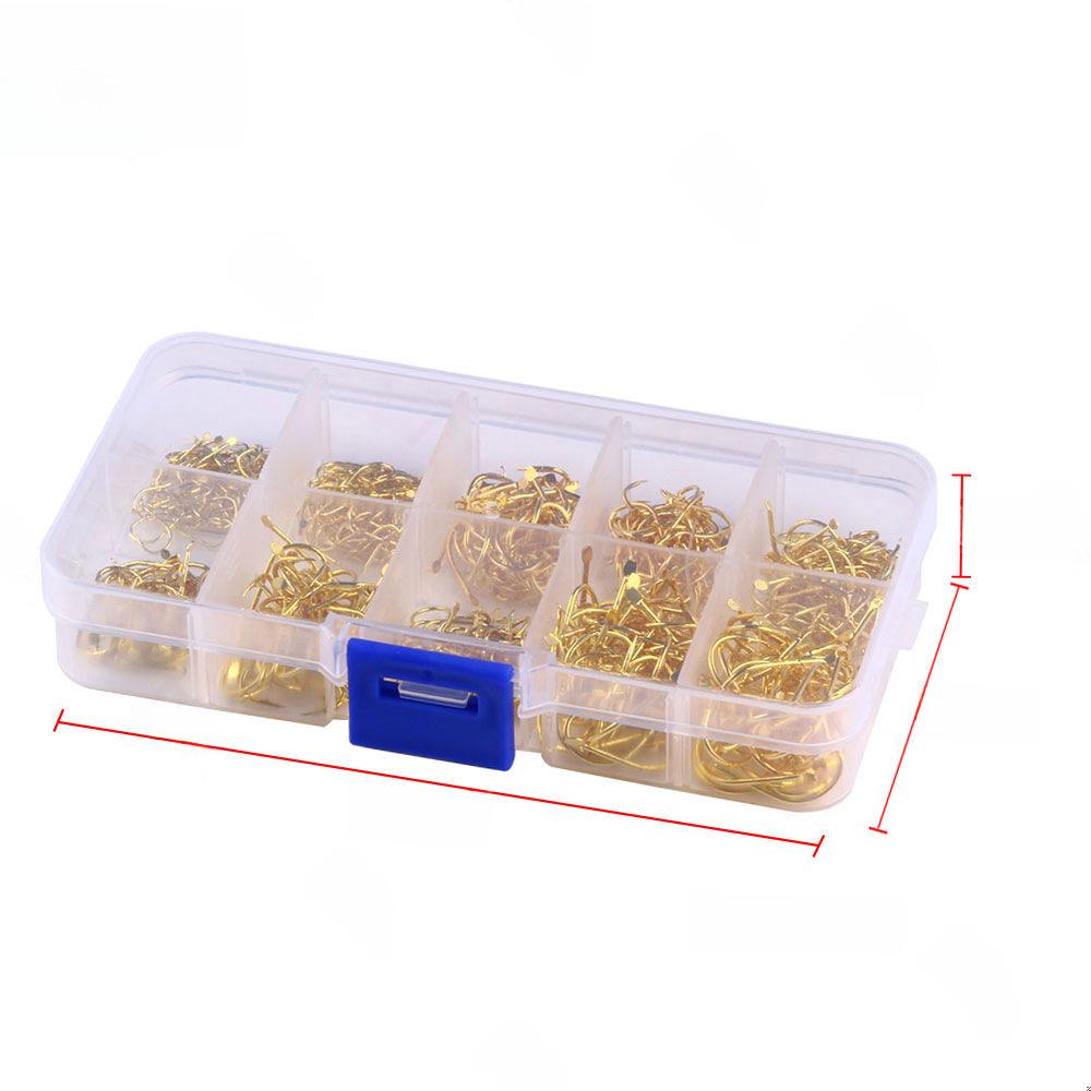 100-500pcs Lure Hook Set with Ise Ni Barb Single Hooks and Tubes In Box