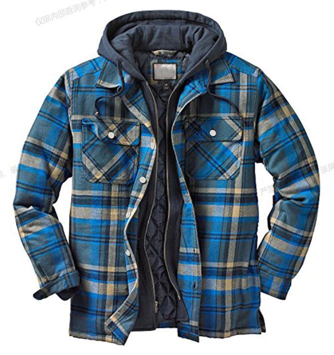 2025 Men's Autumn/Winter Long Sleeve Hooded Loose Cotton Jacket - European & American Style