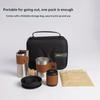 Outdoor Handgefertigtes Kaffeeset Camping Reise Hand Kurbel Bohnenmühle Begleitendes Outdoor Tragbares Auto Kaffee Geschenkbox Set