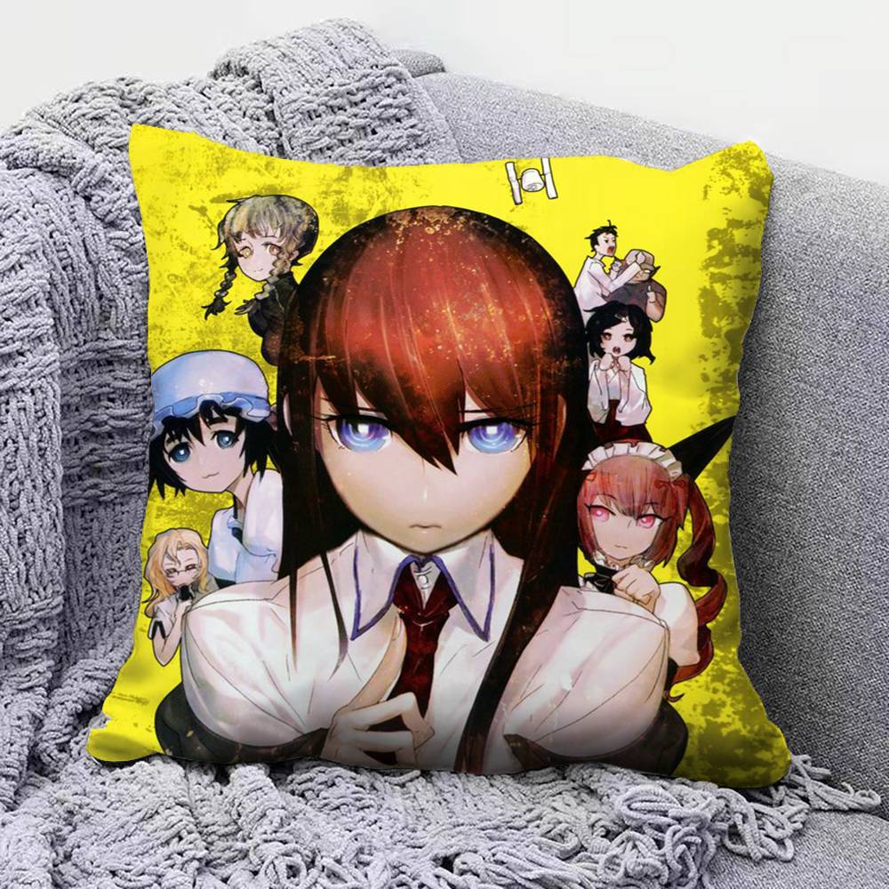 Steins;Gate Anime Girl Pillow Covers, Home Sofa Cushion Covers And Aecorative Custom