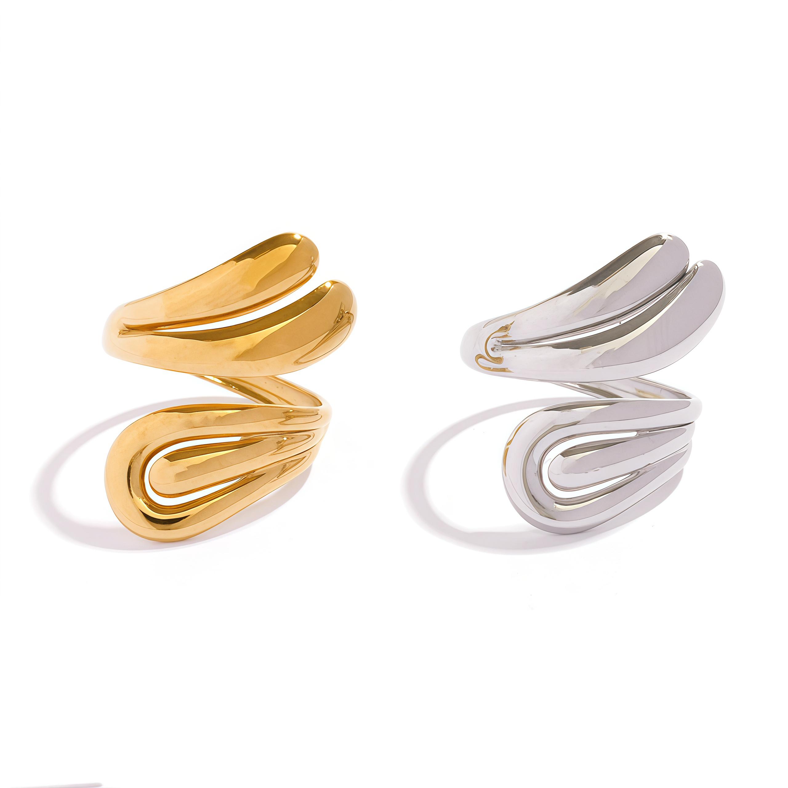 

New Fashion Trend Unique Design Elegant Delicate Water Drop Geometric Opening Adjustable Ring Women Zircon Party Premium Gifts resizable
