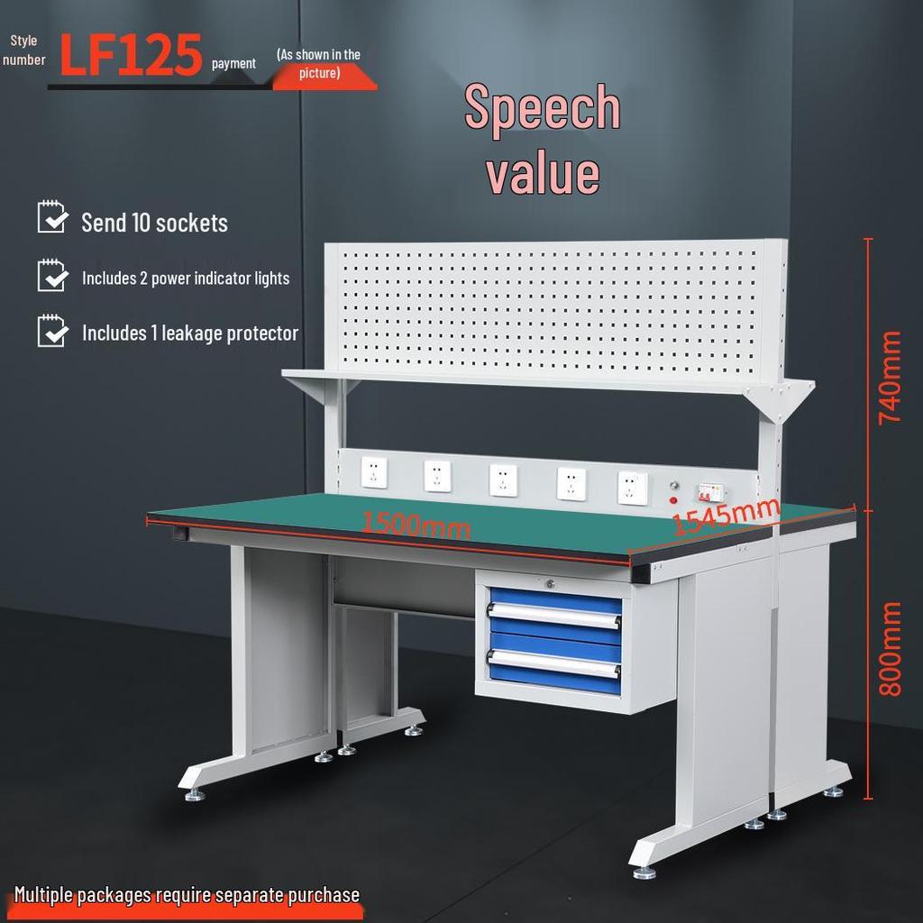 Industrial Double-Sided Anti-Static Inspection and Repair Workbench with Multi-functional Tool Table