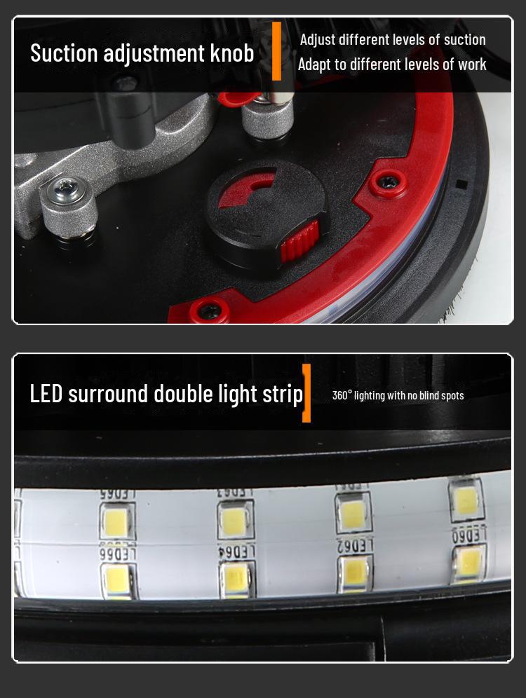 Customizable 225mm Self-Vacuuming Wall Putty Sandpaper Grinder with Light and Long Pole