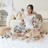 Cute simulation lying down little tiger lion doll plush toy little leopard doll children soothing doll