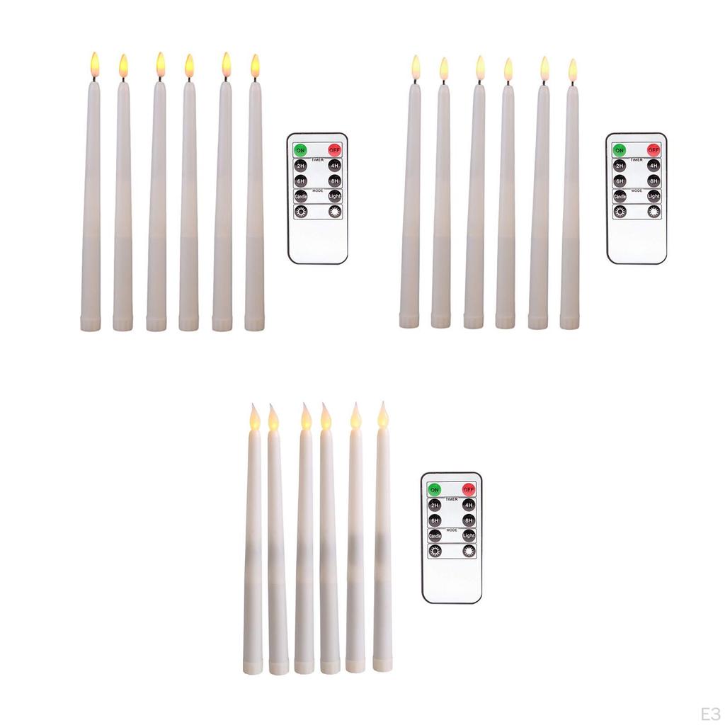 LED Flameless Taper Candles Brightness Adjustable for Home Dinner Decor