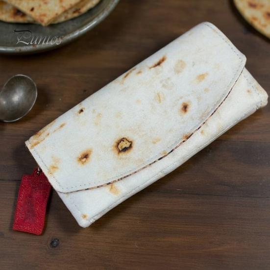 Fun Burrito Purse Wallet Faux Leather Coin Travel Card Holder Novelty Food Design Pouch Shape Portable Organizer Gift for Tortilla Lovers Realistic