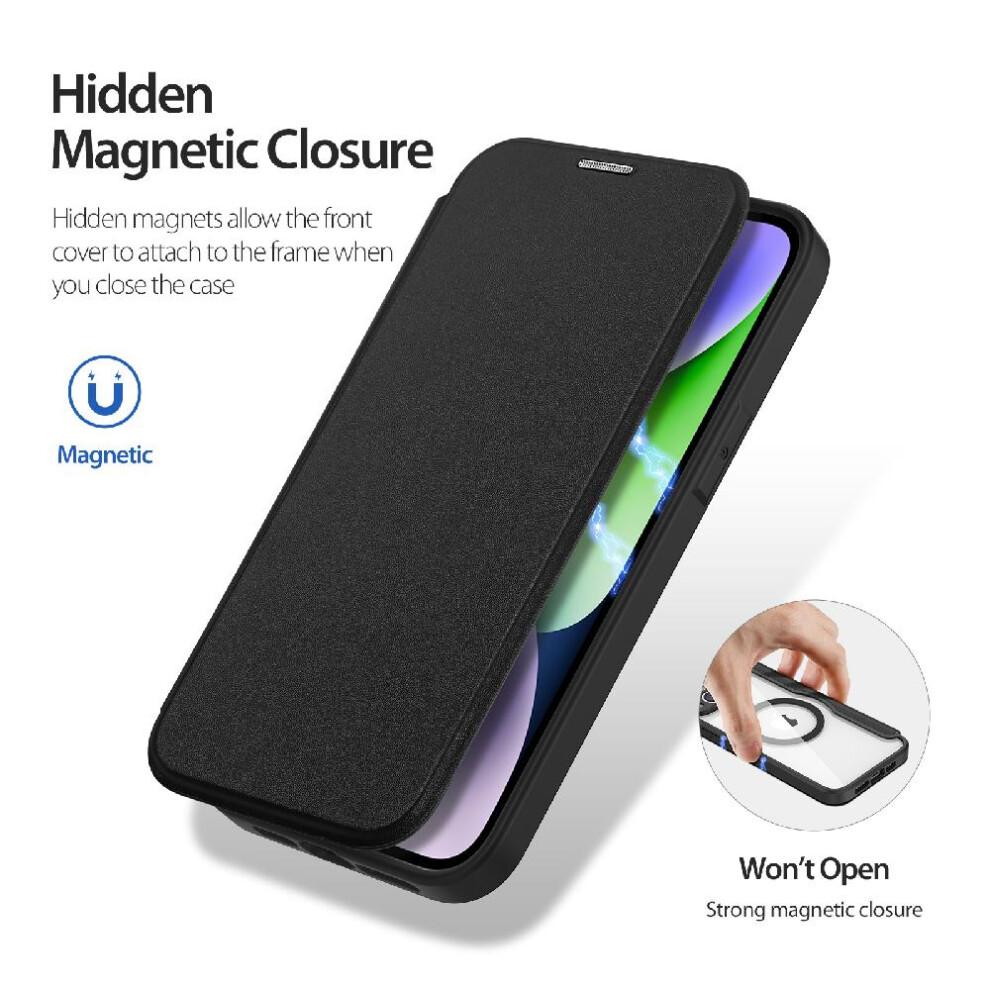 (Black) Case For IPhone 14 Plus Shockproof Full Protective Flip Folio Wallet Case With RFID Blocking Card Slot PU Leather Cover Case Wallet With