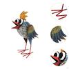 Bird Sculpture Garden Decoration Iron Art Figurine Colourful Decorative with Big Eyes 11x5x12.2inch