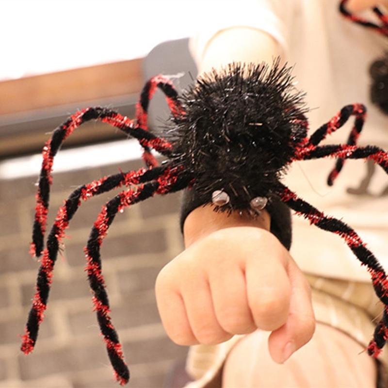 Pack Of 3 Halloween Spiders Pin Accessories Plush Head Ornaments For Costume Parties Kids Infants