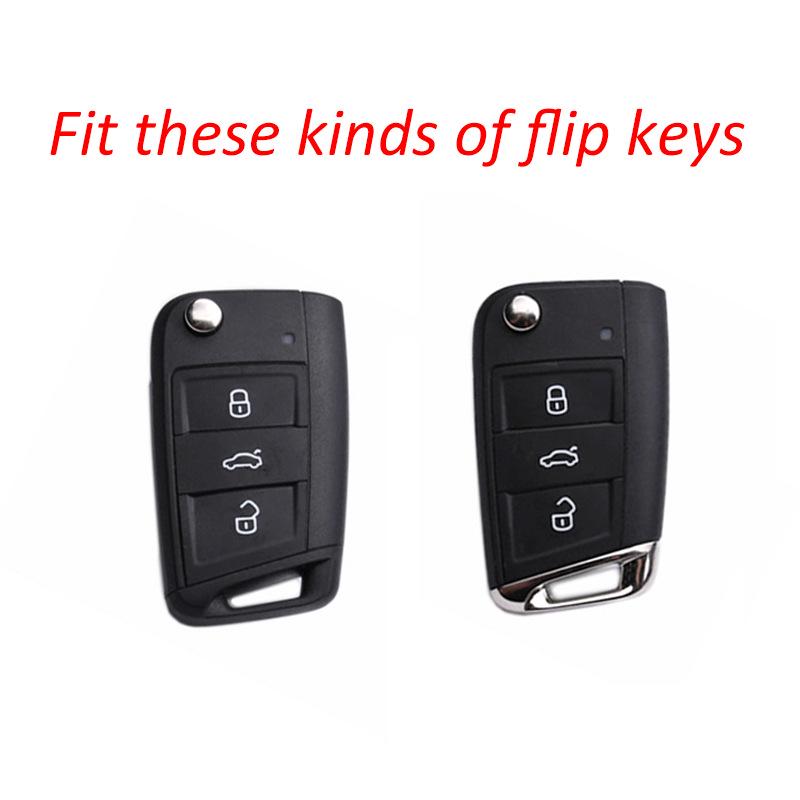 Carbon Fiber Silicone Key Case for VW Lamando, Golf 7, New Tiguan L, Teramont