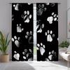 Panels Cute Dog Paw Print Curtains Polyester Fabric Suitable Bedroom Living Room Curtain Made Of Washable Area Ready