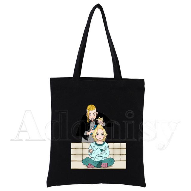 Tokyo Revengers Hanagaki Takemichi Ken Ryuguji Haori Kimono Women Shopping Canvas Bag Tote Eco Harajuku Shopper Shoulder Bags