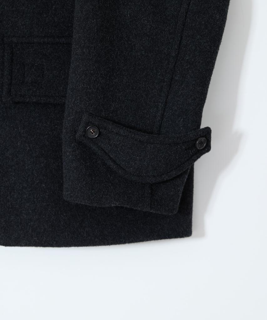 HORLISUN Longgrove Wool Hood Half Coat Melange Black