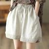 Women's 2024 Summer Crochet Lace Retro Pants - Casual Slimming Loose Straight Leg Shorts