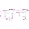 Wall Mounted Washbasin Countertop with Bracket Steel and Solid Oak Wood