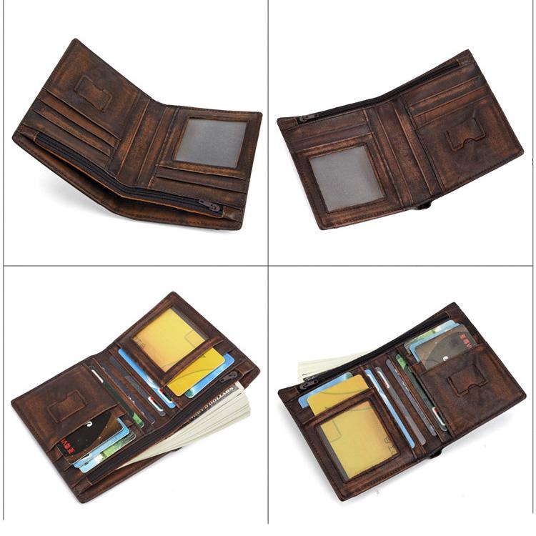 Genuine Leather Wallet Men Wallets Luxury Brand Men Short Fold Wallet Pocket Purse Wallets Male