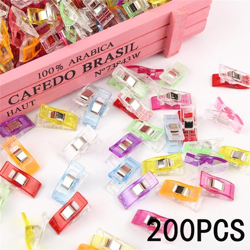 10/50/100/200PCS Random Color Sewing Clips Clips Craft Crocheting Knitting Safety Clips Assorted Color Binding Clips Paper