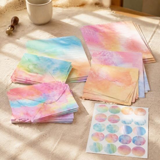 Elegant Stationery Kit for Women Watercolor Letterhead Set, Envelopes Letter Paper And Stickers Romantic Confession Kit, Handwritten Correspondence