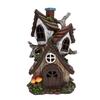 Baumhaus Statue 2 Etagen Harz Kleines Haus Ornament für Außen Garten Hof Landschaft Dekoration 29,5 cm