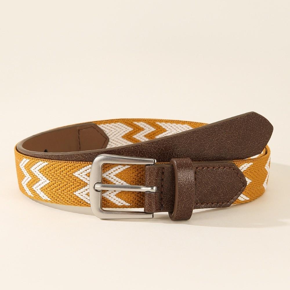 Splicing Nylon Weaving Belt Bohemian Style Waist Band Trendy Pin Buckle Waistbands