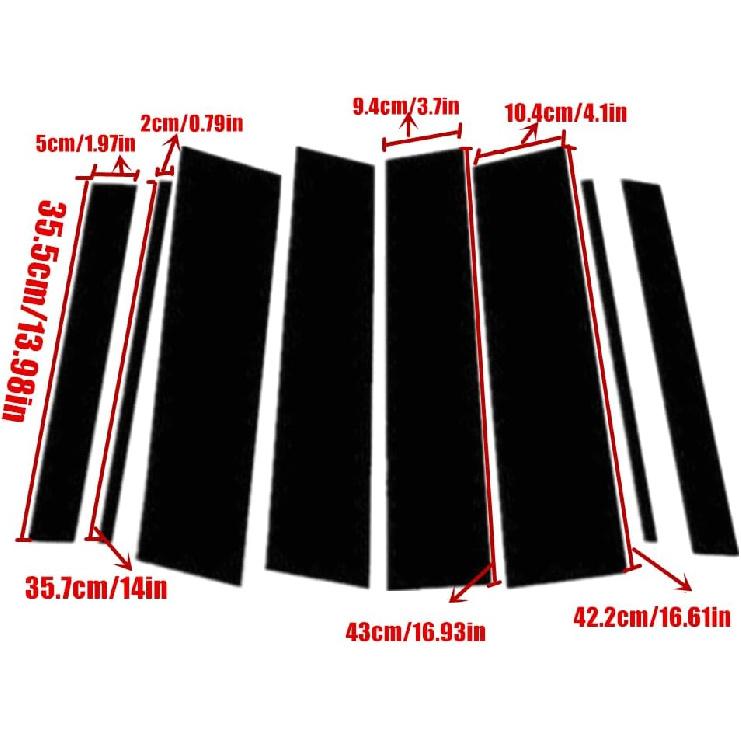 Anti Scratch B Pillar Molding Trim Center Window Outer Pillar Post Panel Covers Stickers Fit for Toyota Highlander 2020 2021 2022 2023 Black PC