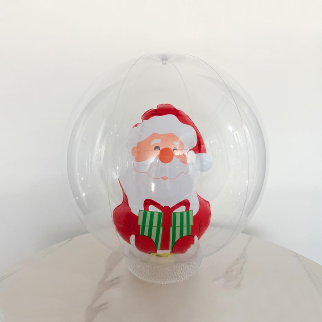 Christmas Cartoon Inflatable  With Green, Thick And Transparent PVC Toy Balls Arranged In The Courtyard