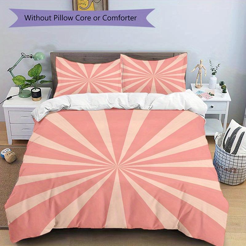 3pcs Sunburst Stripes Bedding Cover Set, Fashion Classic Popular Print Bedding Set, Soft Comfortable, All Season Use, For Bedroom, Guest Rooma0819180