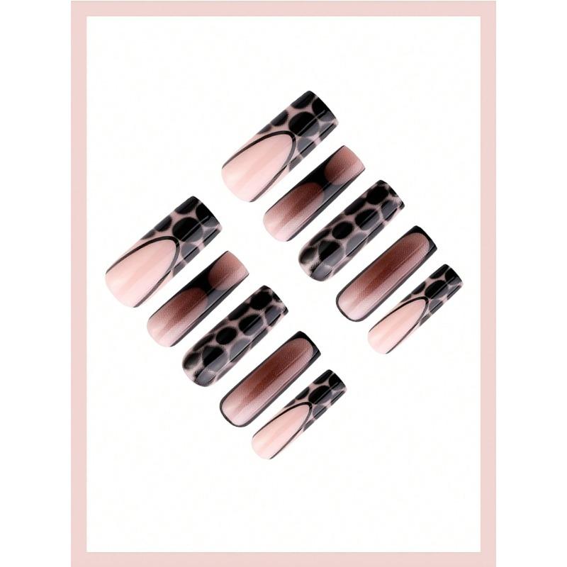 24pcs French Nail Stickers Set, Fake Nails, Easy To Apply, Suitable For Women And Girls For Daily, Carnival Party Nail Supplies