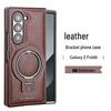 Samsung Z Fold 7 Magnetic Leather Anti-Drop Case with Racket Holder