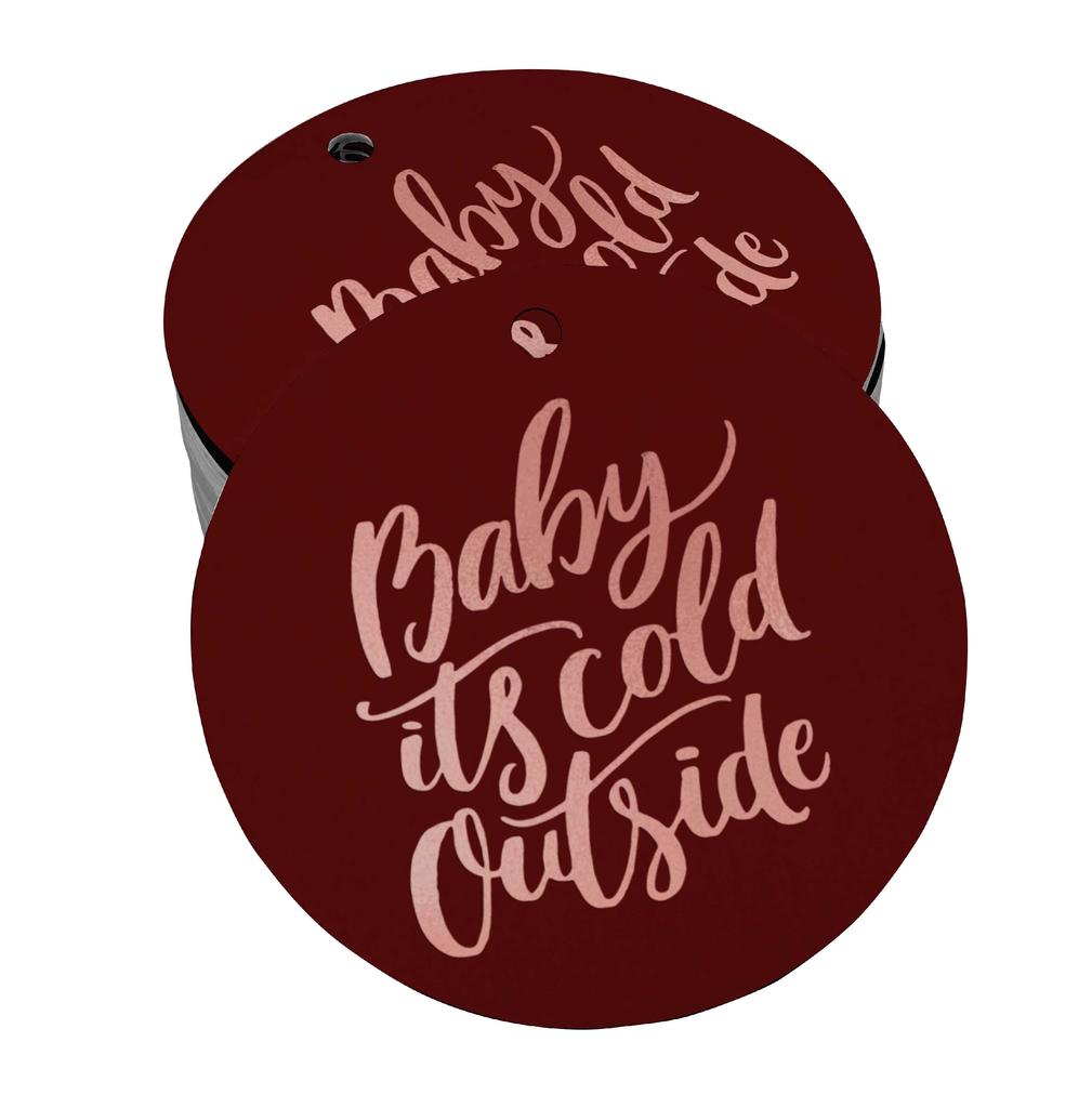 Inkdotpot Real Gold Foil Baby It's Cold Outside Baby Shower Tags Favor Hang Paper Tags 100