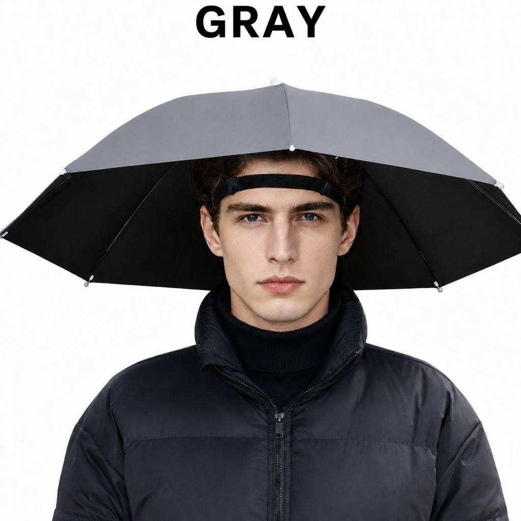 Hands Free Umbrella Hat Foldable Waterproof Head Sunshade for Outdoor Fishing Gardening Hiking Travel and Rainy Weather Use