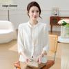 New Chinese Style Imitation Silk 3/4 Sleeve Blouse