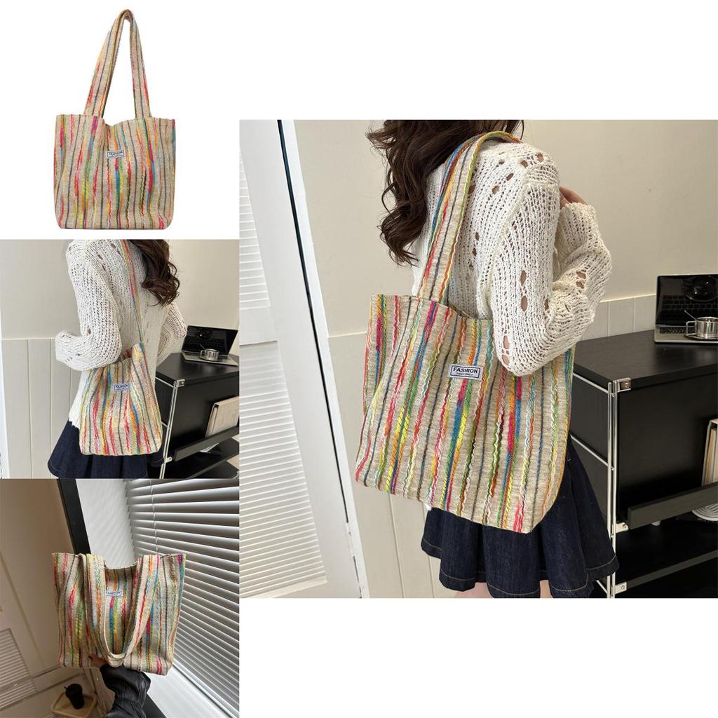 Stylish Retro Casual Women's Tote Bag Large Capacity Simple Design Shoulder Handbag