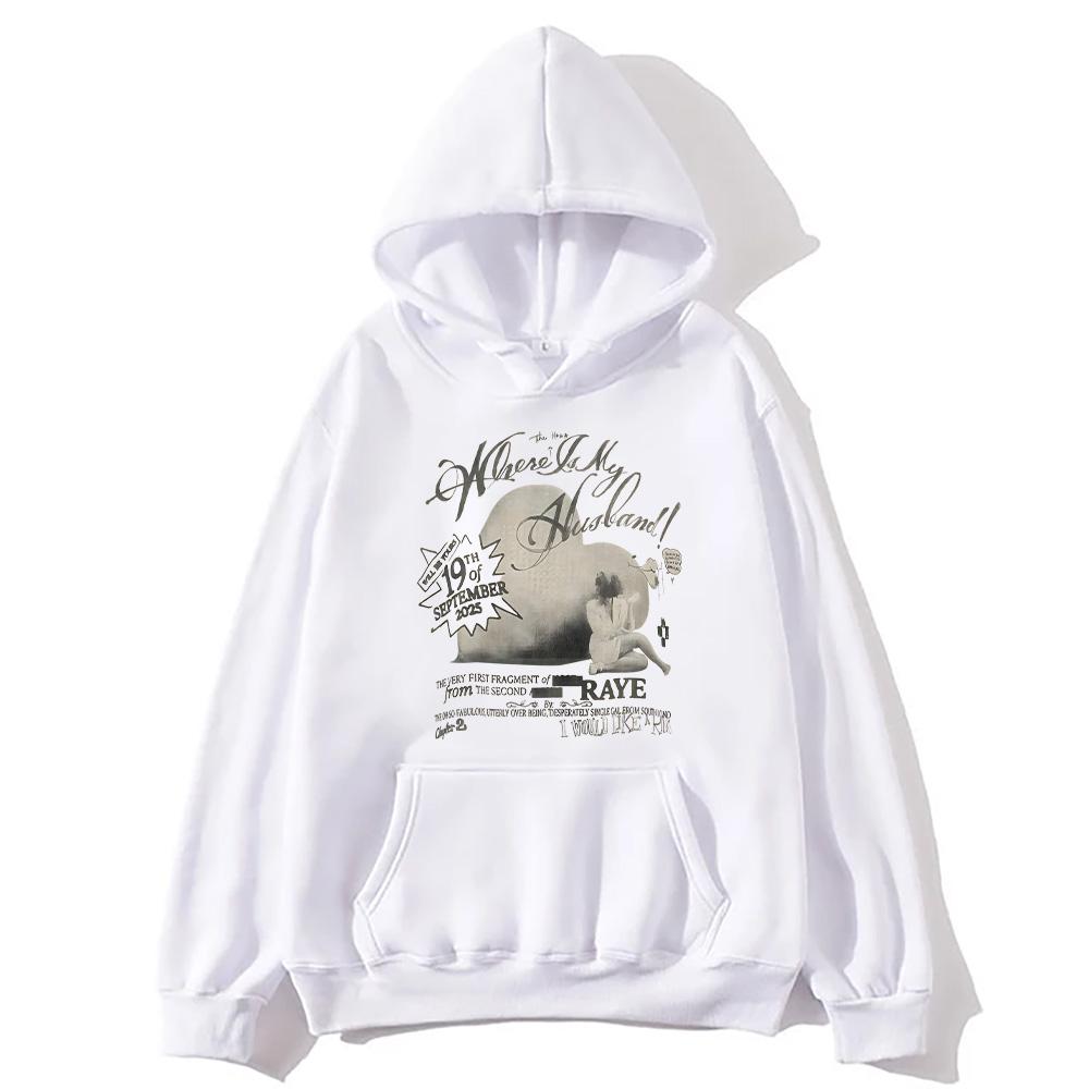 Where Is My Husband! Raye Single Graphic Hoodies Harajuku Vintage Sweatshirts Women Men Fleece Long Sleeve Hoody
