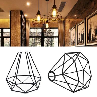 Retro Metal Lampshade Geometric Shape Rustproof Simple Installation Industrial Light Cover Lamp Guard Decoration