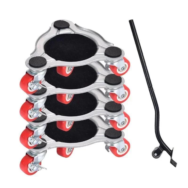 4-hjuls Stål Møbelflytter Tung Gjenstand Flytting Universell Hjulbrakett Multifunksjonelt Flytteverktøy Lager Tung Gjenstand Flytter