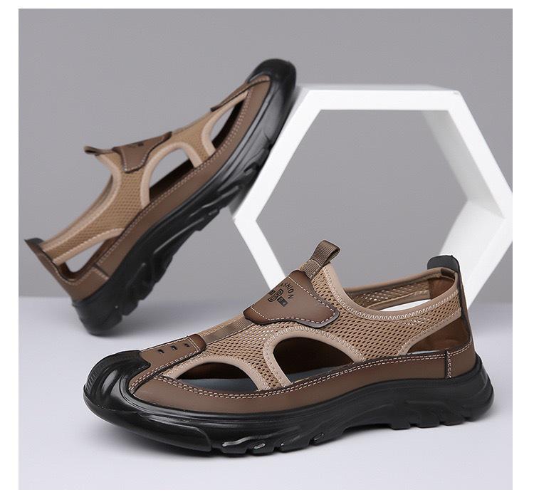 Men's Summer Cool PVC Mesh Sandals - Non-Slip Beach & Outdoor Casual Footwear