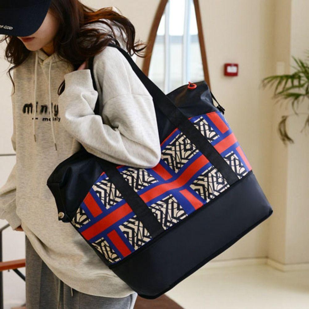 

Large Capacity Carry on Luggage Bag Multifunctional Fitness Training Bag Women Style2