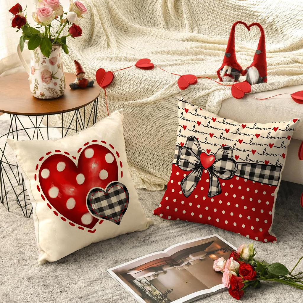 1Pc/4Pcs Valentine'S Day Pillow Cover, Suitable For Valentine'S Day, Wedding Party Decoration Cushion Cover