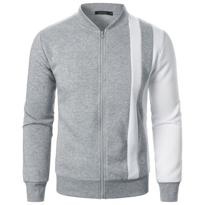 2025 New Style Zipper Stand Collar Color Matching Sweatshirt Casual Jacket Men's Casual Cardigan Sweatshirt