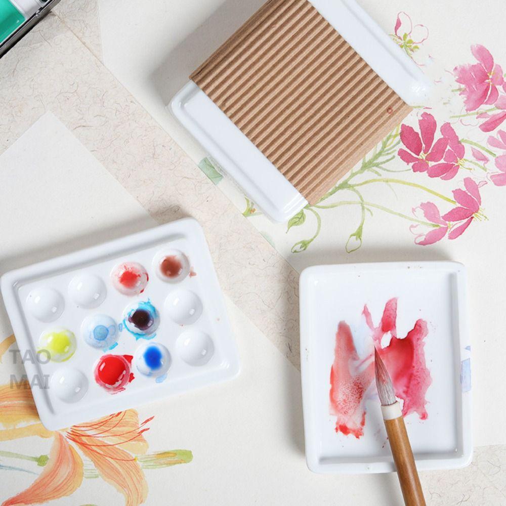 12 Grid Grid Palette With Cover Mix Palette Manicure Tool Watercolor Paint Palette  Nail Salon
