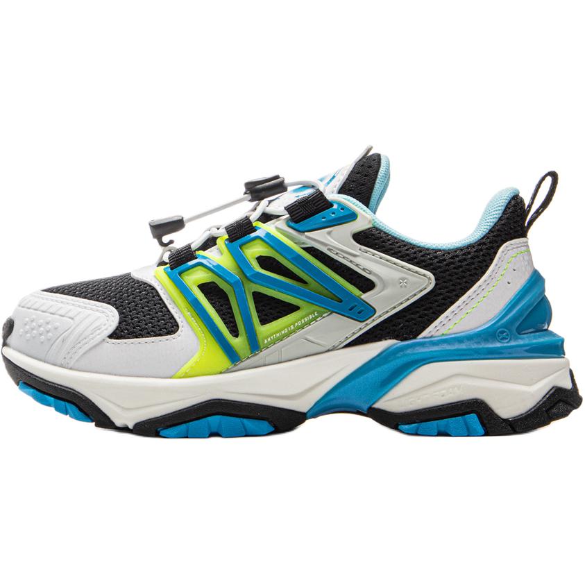 Li Ning Kids Sports Lifestyle Series Shield 2 V2 Comfortable Versatile Shock Absorbing Durable Low Top Casual Shoes Kids sneaker Black White YKNV050-1