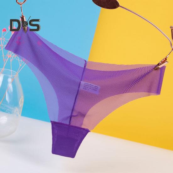 Women Panties Low Waist Ultrathin Solid Color Breathable Mesh Stretchy Soft Anti Septic Moisture Wicking Lady Underpants Briefs