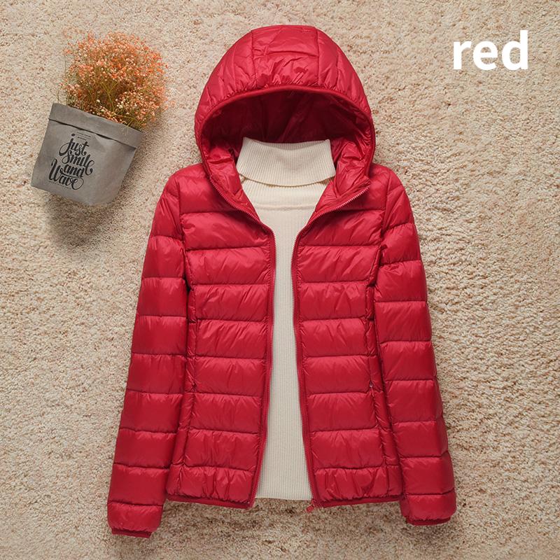 New Women Thin Down Jacket White Duck Down Ultralight Jackets Autumn And Winter Warm Coats Portable Outwear
