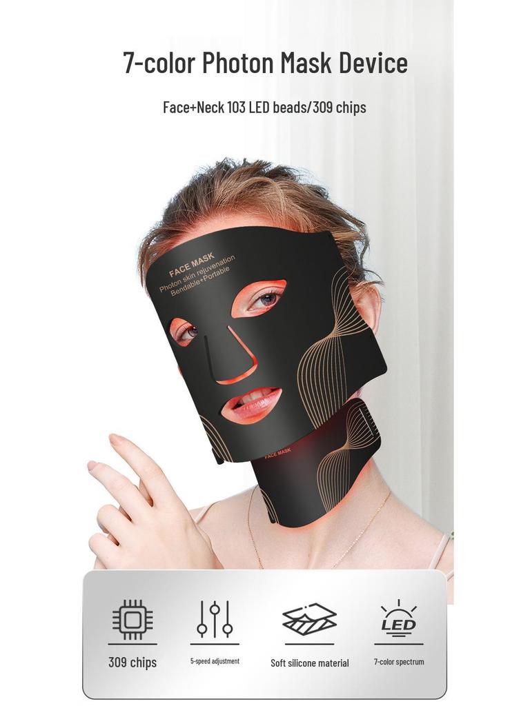 Silicone LED Light Therapy Rejuvenation Mask for Home Beauty Care